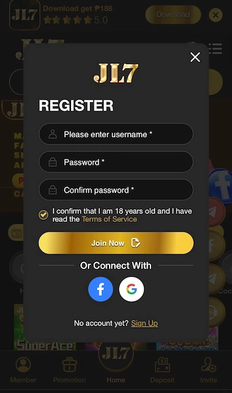 Step 2: Provide information to register as a member